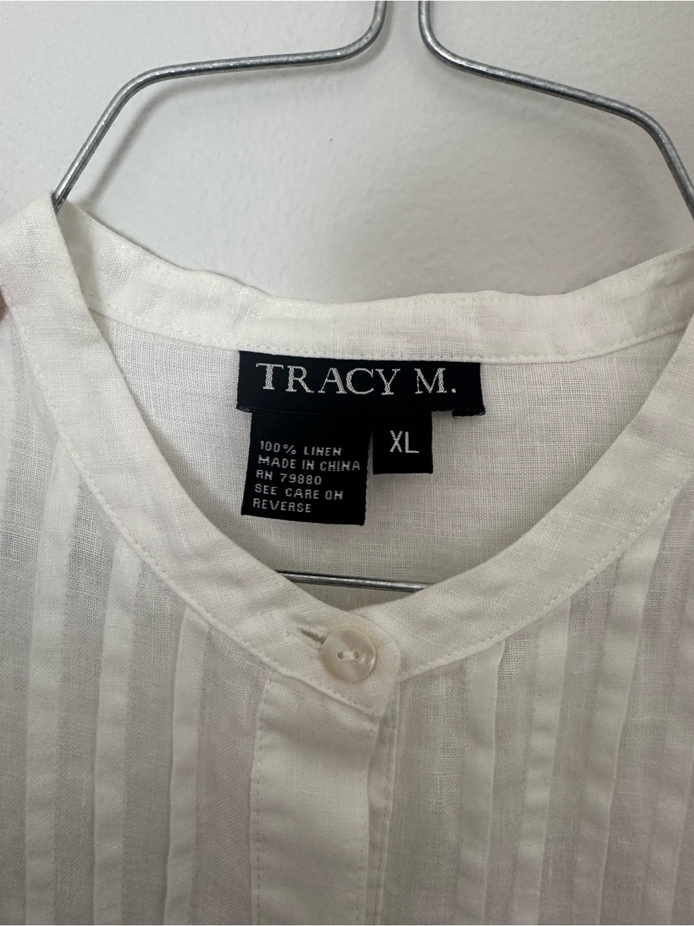 Tracy M Size XL white Business Casual Blouse